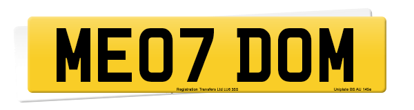 Registration number ME07 DOM